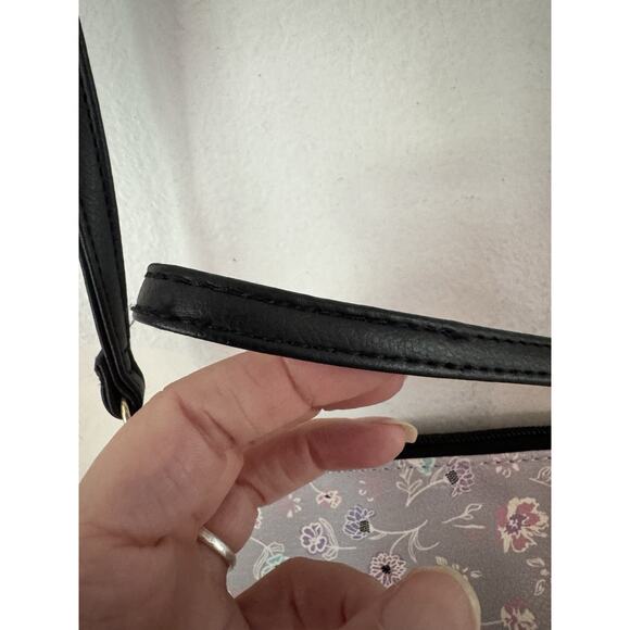 Betsy Johnson Lilac Floral Leather Mini Crossbody Bag Coquette Boho Summer - Picture 8 of 12